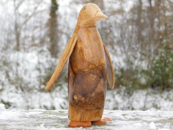 Statue Pinguin, Teakholz, Holzskulptur