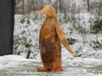 Beeld Pinguïn, Teakhout, Houten Sculptuur