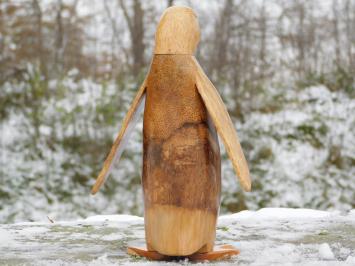 Beeld Pinguïn, Teakhout, Houten Sculptuur