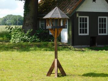 Handgemaakt vogel voederhuis, groot, 190 cm, hout