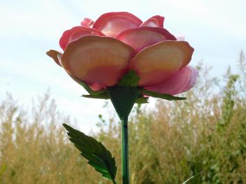 Große Metallrose - Gartenstab - Rosa