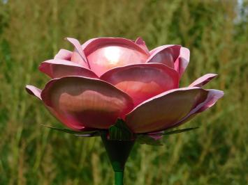 Große Metallrose - Gartenstab - Rosa