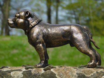 Figur Pitbull, Gartenstatue aus Gusseisen, Skulptur Hund, Haus- und Gartendeko