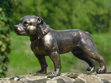 Beeld pitbull, tuinbeeld gietijzer, sculptuur hond, huis en tuin deco