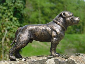 Beeld pitbull, tuinbeeld gietijzer, sculptuur hond, huis en tuin deco