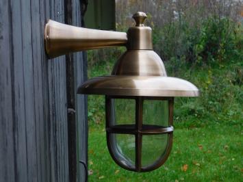 Schiffslampe Messing, Wandlampe rund, klassisch