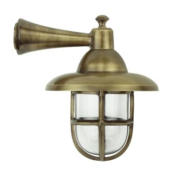 Scheepslamp messing, wandlamp rond, klassiek