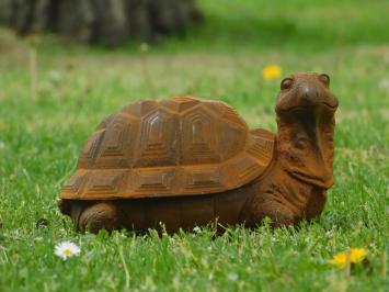 Tuinbeeld schildpad, gietijzer, groot beeld in detail