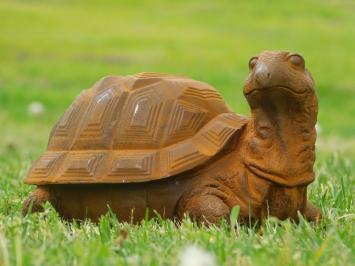 Tuinbeeld schildpad, gietijzer, groot beeld in detail