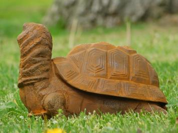 Gartenskulptur Schildkröte, Gusseisen, große Skulptur im Detail