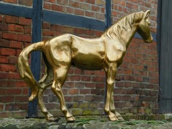 Paard sculptuur, beeld, goud kleurig, verzamelbeeldje paarden