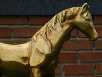 Paard sculptuur, beeld, goud kleurig, verzamelbeeldje paarden