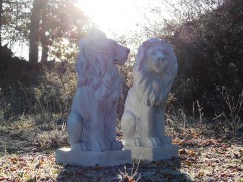 Set leeuwen - links en rechts kijkend - polystone wit