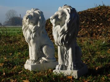 Set leeuwen - links en rechts kijkend - polystone wit