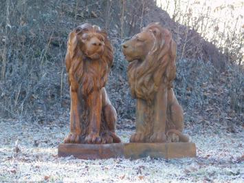 Satz Löwen - links und rechts schauend - Polystone oxid