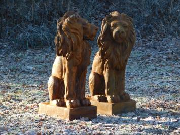 Satz Löwen - links und rechts schauend - Polystone oxid