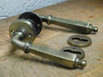 Set deurbeslag - antique messing finish - PZ