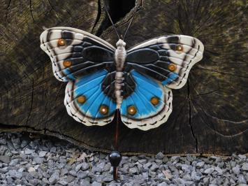 Schmetterlingsgarderobe blau, handgefertigt aus Metall