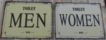 Set tekens voor WC deuren - tin plate- Woman& Men