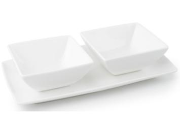 Snack Set - porselein - driedelig