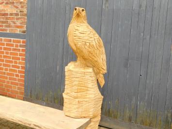 Schwere Eiche Gartenbank mit großen geschnitzten Adler, einzigartig