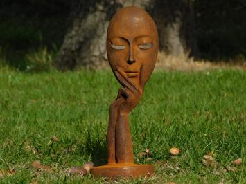 Statue ''die Maske'', Gusseisen Kunst, Statue für Haus oder Garten, rustikal