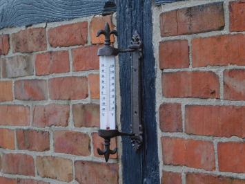 Thermometer mit französischer Lilie - Gusseisen - wetterfest