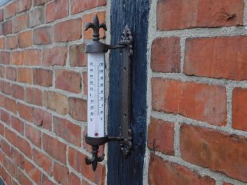 Thermometer mit französischer Lilie - Gusseisen - wetterfest