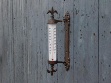 Thermometer mit französischer Lilie - Gusseisen - wetterfest