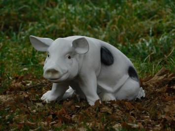 Statue / Gartenbild Schwein mit schwarzen Flecken, realistisches Tierstatue