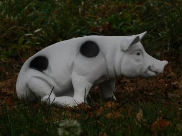 Statue / Gartenbild Schwein mit schwarzen Flecken, realistisches Tierstatue