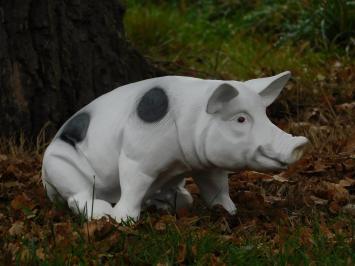 Statue / Gartenbild Schwein mit schwarzen Flecken, realistisches Tierstatue