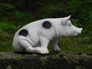 Statue / Gartenbild Schwein mit schwarzen Flecken, realistisches Tierstatue