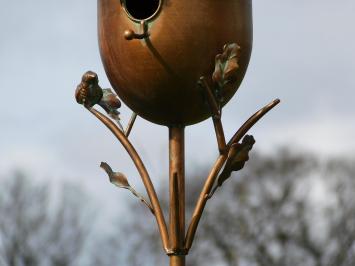 Vogelhuis Eikel - Staand - 170 cm - Tuinsteker - Koperlook