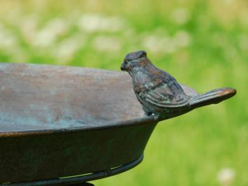 Vogeltränke mit Birdie - 74 cm - Metall - Grün/Braun