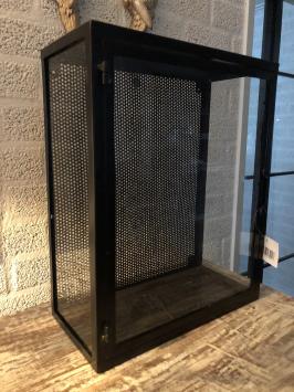 Wandvitrine, Metall schwarz mit Acrylglas