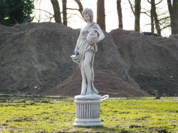 Frau mit Krügen auf Sockel - 100 cm - Stein