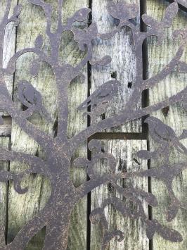 Wandschmuck aus Metall 'Baum des Lebens', mit Vögeln