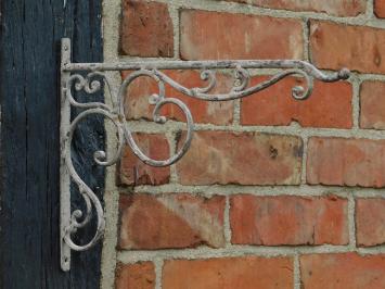 Sierlijk gekrulde hanging basket wandhaak - aged metal