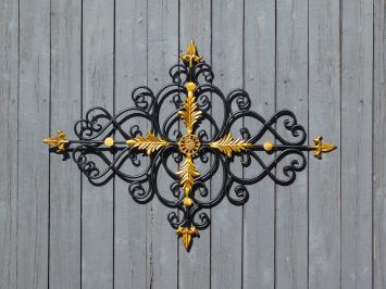 Wandornament Vie - Fenstergitter - schwarz und gold - Schmiedeeisen