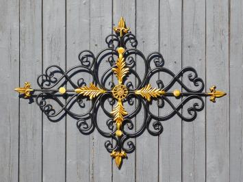 Wandornament Vie - Fenstergitter - schwarz und gold - Schmiedeeisen