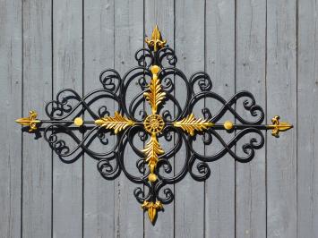 Wandornament Vie - Fenstergitter - schwarz und gold - Schmiedeeisen