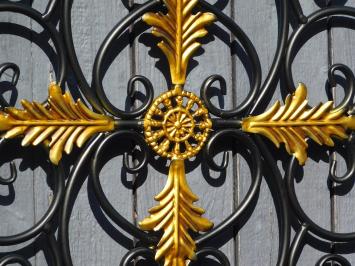 Wandornament Vie - Fenstergitter - schwarz und gold - Schmiedeeisen