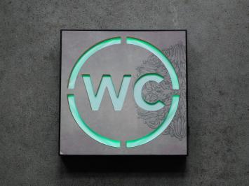 WC-Schild - Lichtkasten - grünes Licht