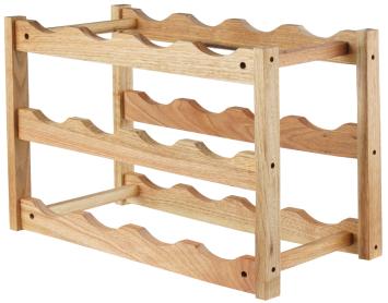 Weinregal, Weinhalter aus Holz, 12 Flaschen, modern und klassisch