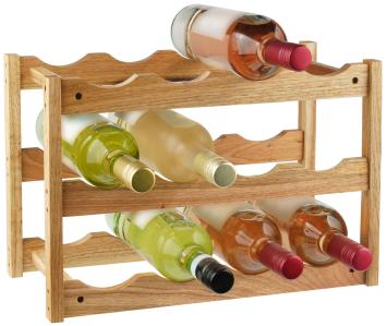 Weinregal, Weinhalter aus Holz, 12 Flaschen, modern und klassisch