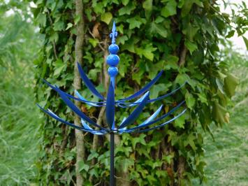 Gartenpfahl  Windspinner - Blau - Metall