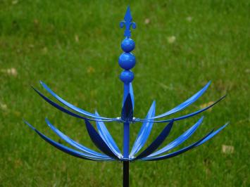 Gartenpfahl  Windspinner - Blau - Metall