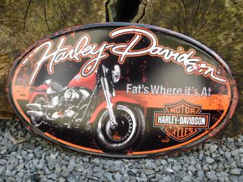 Prachtig metalen bord met harley Davidson reclame