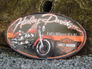 Prachtig metalen bord met harley Davidson reclame